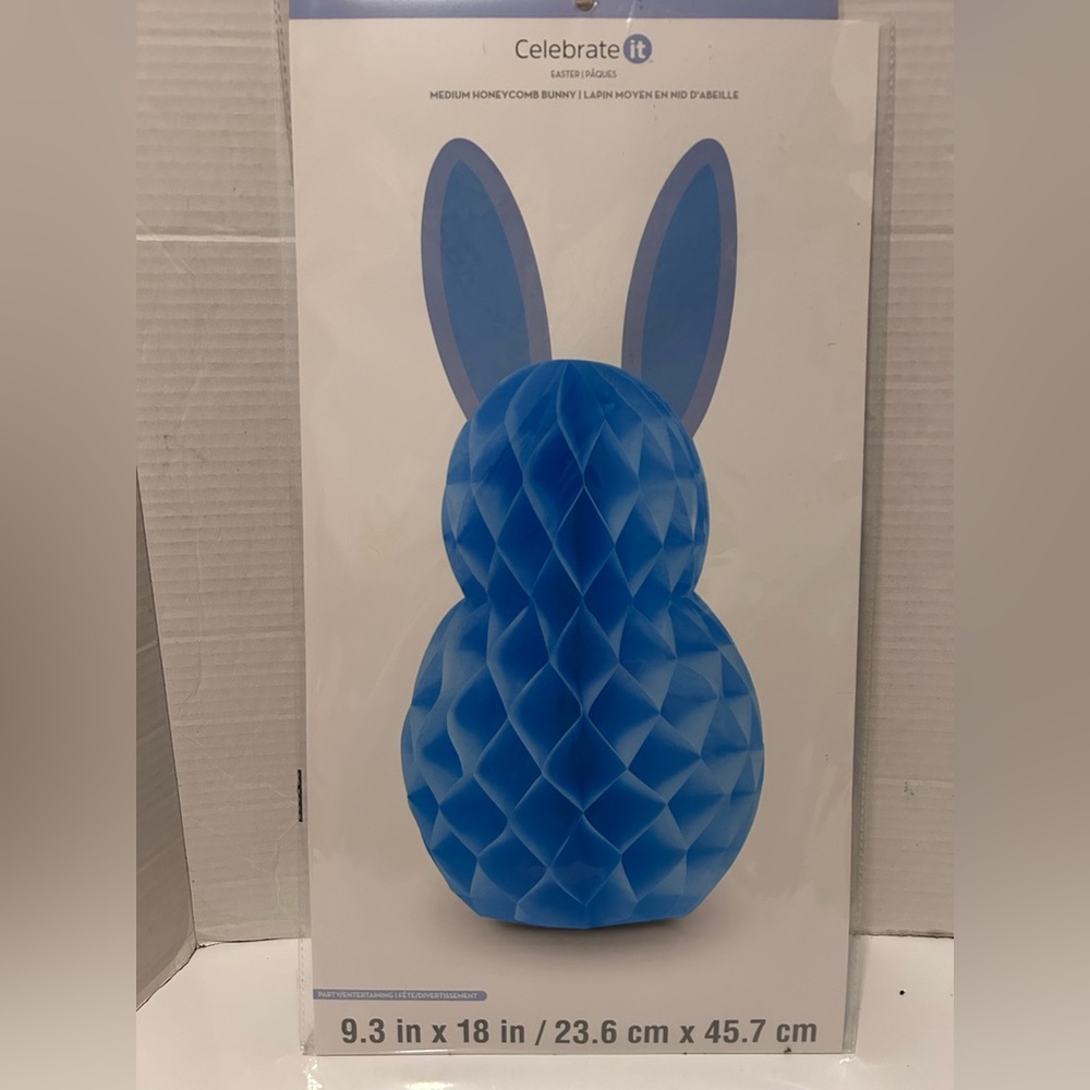 Celebrate it! large blue HONEYCOMB BUNNY 9.3 in x 18 in